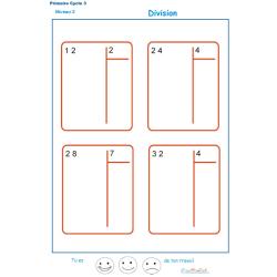fiche N°4 pour faire des divisons sans reste 