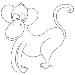 coloriage d'un singe rigolo 