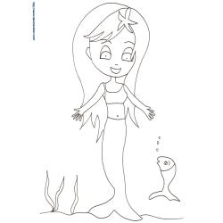 Sirène à la tête de poupée