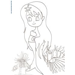 Sirene coloriage manga à imprimer