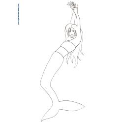 Coloriage sirène qui dance 