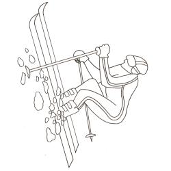 Imprimer le coloriage ski de descente compétition
