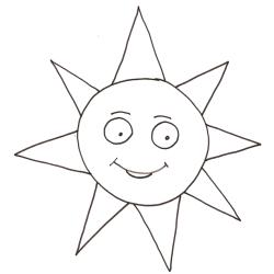 coloriage du soleil souriant