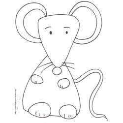 Coloriage de la petite souris assise