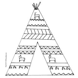 Imprimer le coloriage d'une tente d'indien
