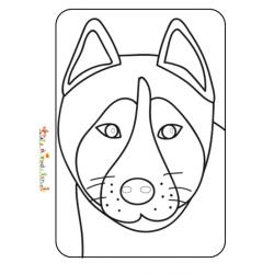 Coloriage tête de chien husky