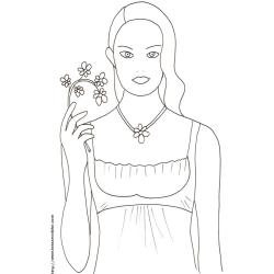 Coloriage du Top Model à la branche