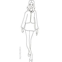 Coloriage du Top Model avec chemisier et jupette