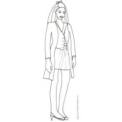Coloriage du Top Model avec veste longue