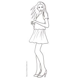Coloriage du Top Model cheveux au vent