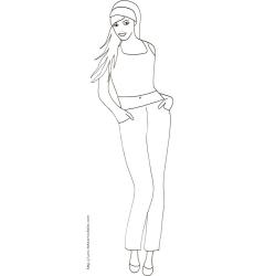 Coloriage du Top Model au bandeau