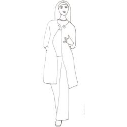 Coloriage du Top model au manteau