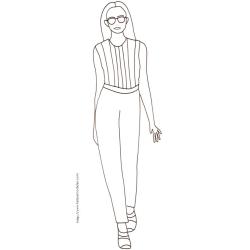 Coloriage du Top model au top à rayures
