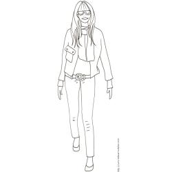 Coloriage du Top model à la tenue sport