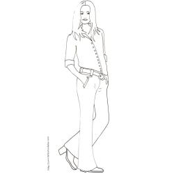 Coloriage du Top Model tenue décontractée