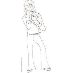 Coloriage du Top Model aux lunettes