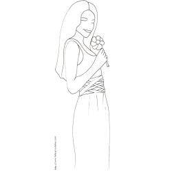 Coloriage du Top Model avec une robe lacée 