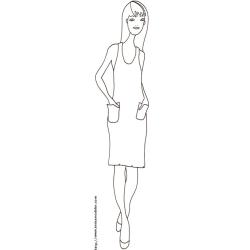 Coloriage du Top Model les mains dans les poches
