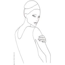 Coloriage du Top Model dessin 30 - manequin au chignon