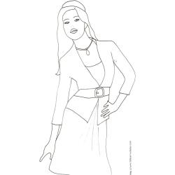Coloriage du Top Model avec veste et grosse ceinture
