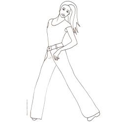 Coloriage du Top Model en pantalon