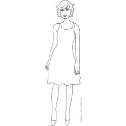 Coloriage du Top Model aux cheveux courts