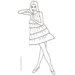 Coloriage du Top Model robe volants