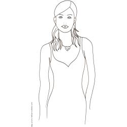 Coloriage du Top Model : buste médaille coeur