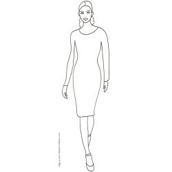Coloriage du Top Model : manequin au chignon
