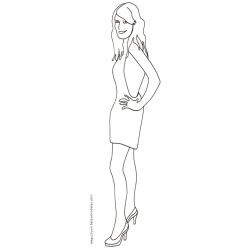Coloriage manequin robe dos nu