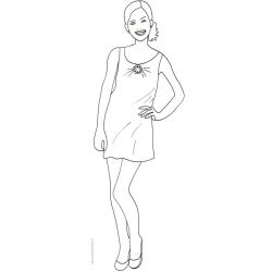 Coloriage du Top Model en robe été