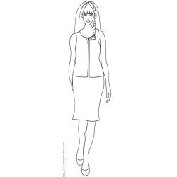 Coloriage du Top Model avec une natte