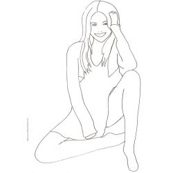 Coloriage du Top Model assise