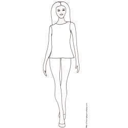 Coloriage du Top Model en tunique courte