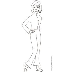 Coloriage du Top Model avec petit blouson et pantalon