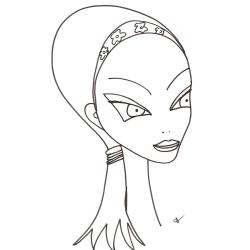 Visage de femme exotique au bandeau
