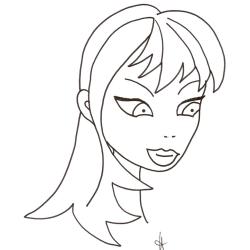 Coloriage de la fille à la queue de cheval