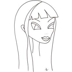Fille asiatique aux longs cheveux