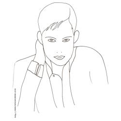 Coloriage visage de fille aux cheveux très courts