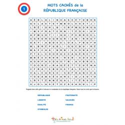 Mots cachés de la République grille 1