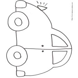 Coloriage d'une voiture toute en rondeur à deux portes