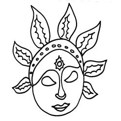 Un masque du carnaval à colorier