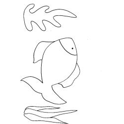 coloriage sur la mer dessin 5 : gros poisson