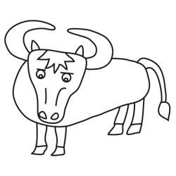 Coloriage signe du zodiaque: le buffle 