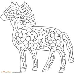 Coloriage signe du zodiaque: le cheval n°2