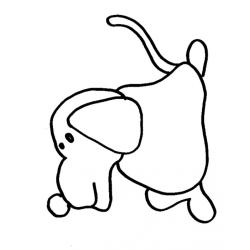 Coloriage d'un chien de profile