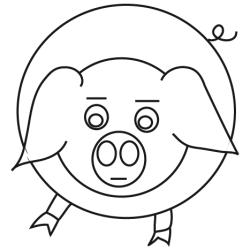 Imprimer le coloriage du cochon du zodiaque chinois