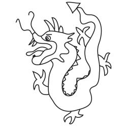 Coloriage signe du zodiaque: le dragon