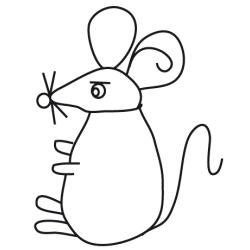 Coloriage signe du zodiaque: le rat