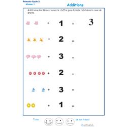 Imprimer la fiche d'additions visuelles  - exercice 6 - Tête à modeler
